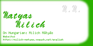 matyas milich business card