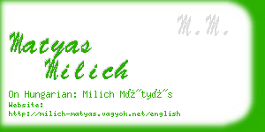 matyas milich business card